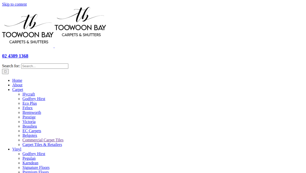 Website screenshot of Toowoon Bay Carpets & Shutters
