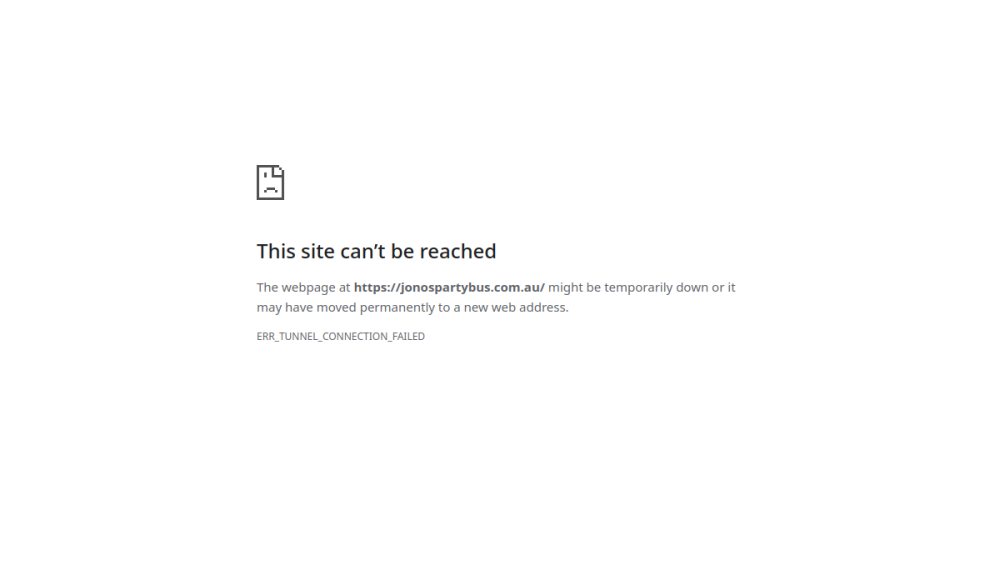 Jono's Party Bus website