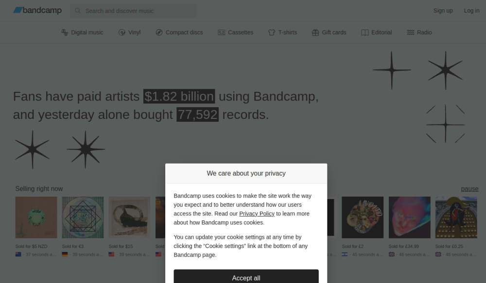 Bandcamp 网站快照