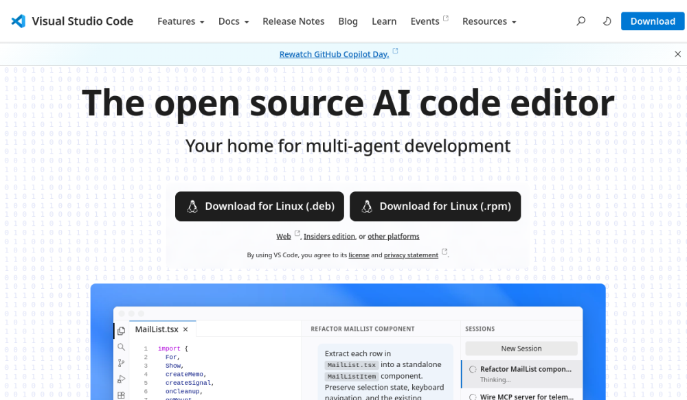 VS Code 网站快照