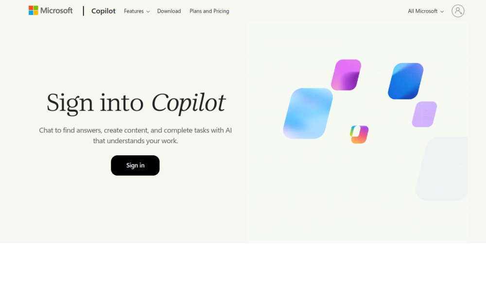 Microsoft Copilot 网站快照