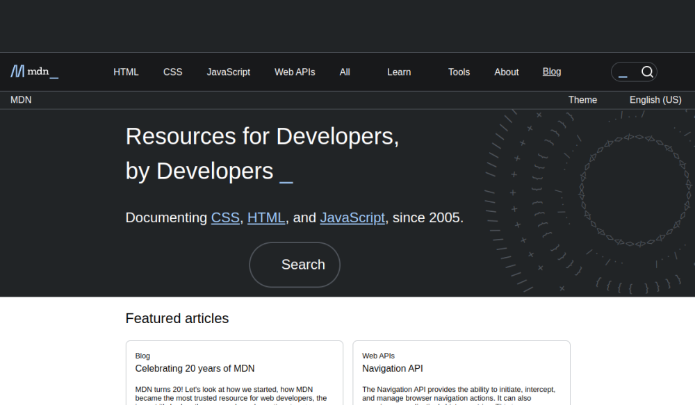 MDN Web Docs 网站快照