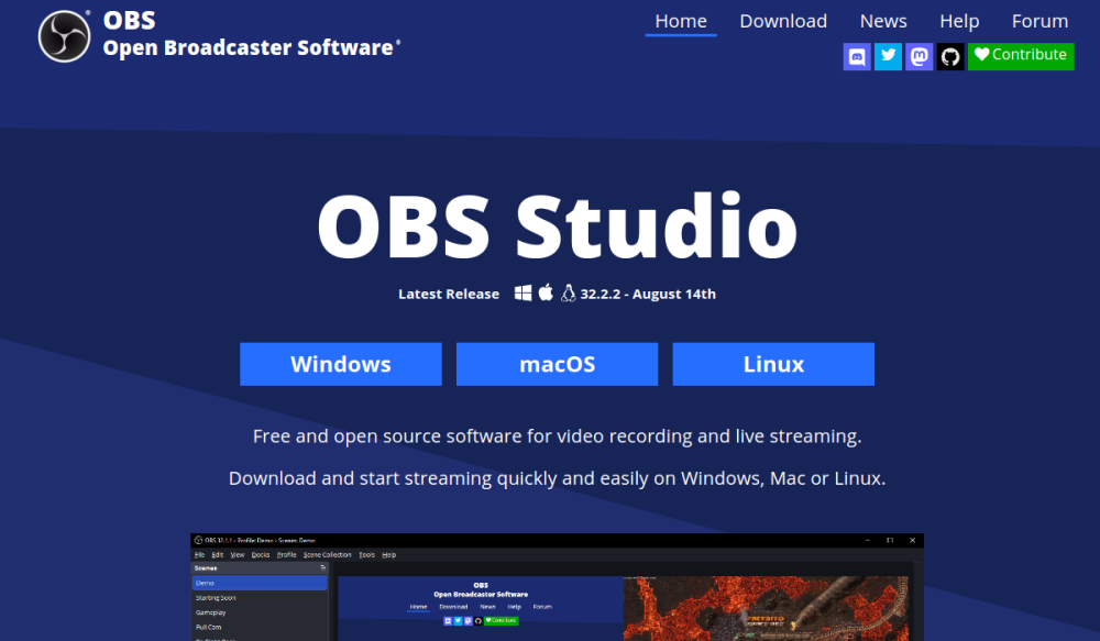 OBS Studio 网站快照