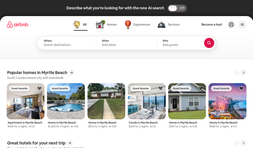 Airbnb 网站快照
