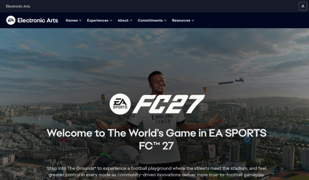 EA 网站快照