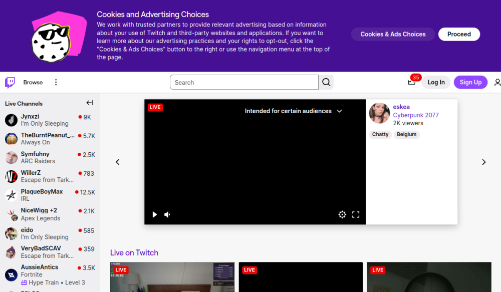 Twitch 网站快照