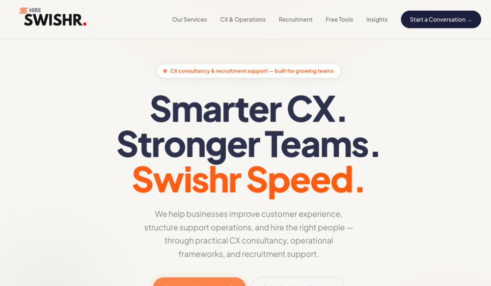 Swishr Hire website