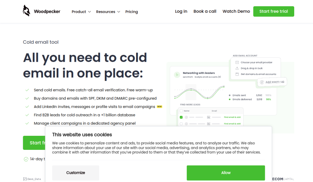 Woodpecker cold email outreach tool for agencies