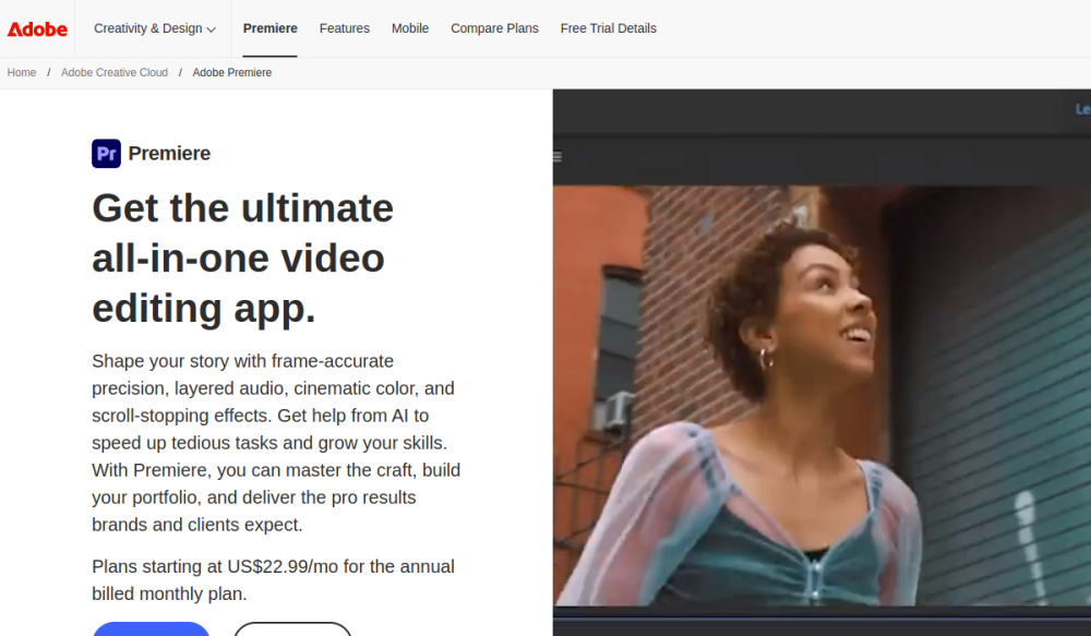 Adobe Premiere Pro software interface