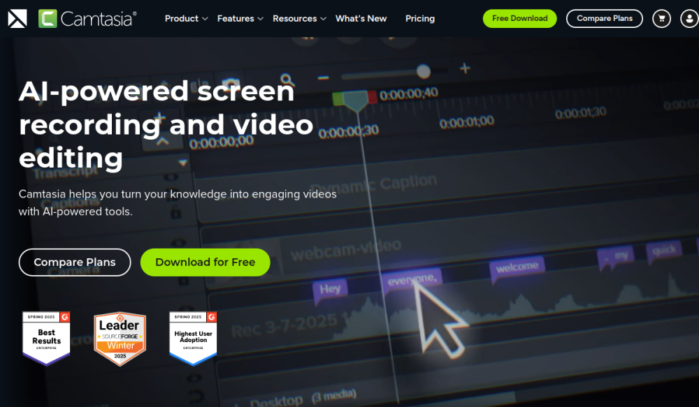 TechSmith Camtasia screen recording and video editing tool