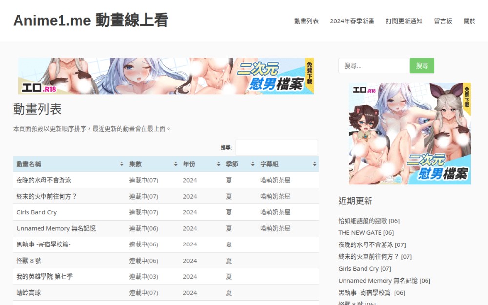 Anime1.me 動畫線上看 – 上百部動漫免費線上看！