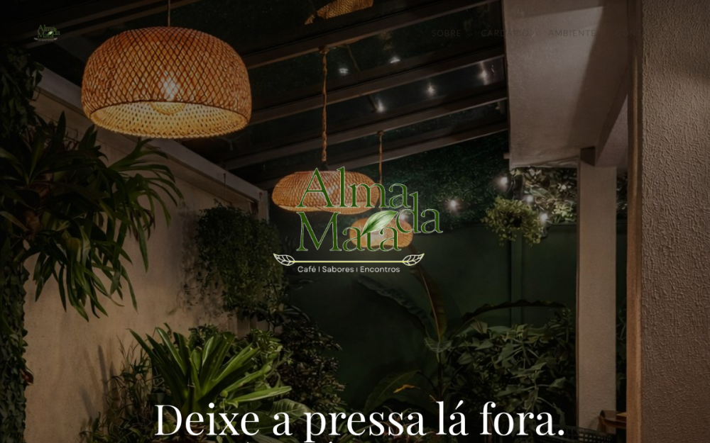 Preview do site Alma da Mata Café