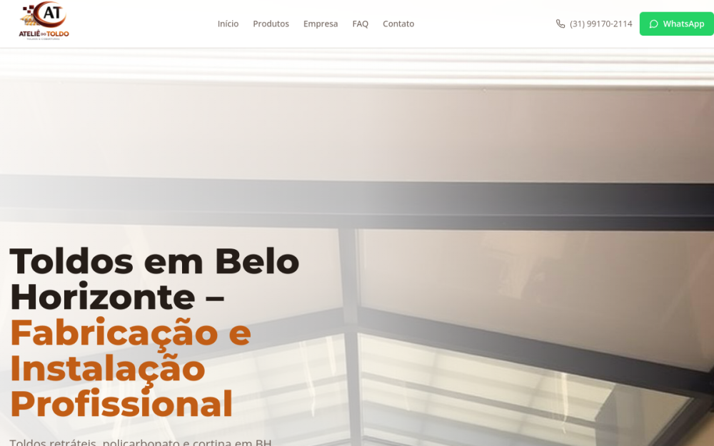 Preview do site Ateliê do Toldo