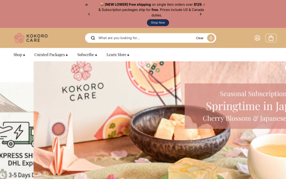 Screenshot of Kokoro Care Packages