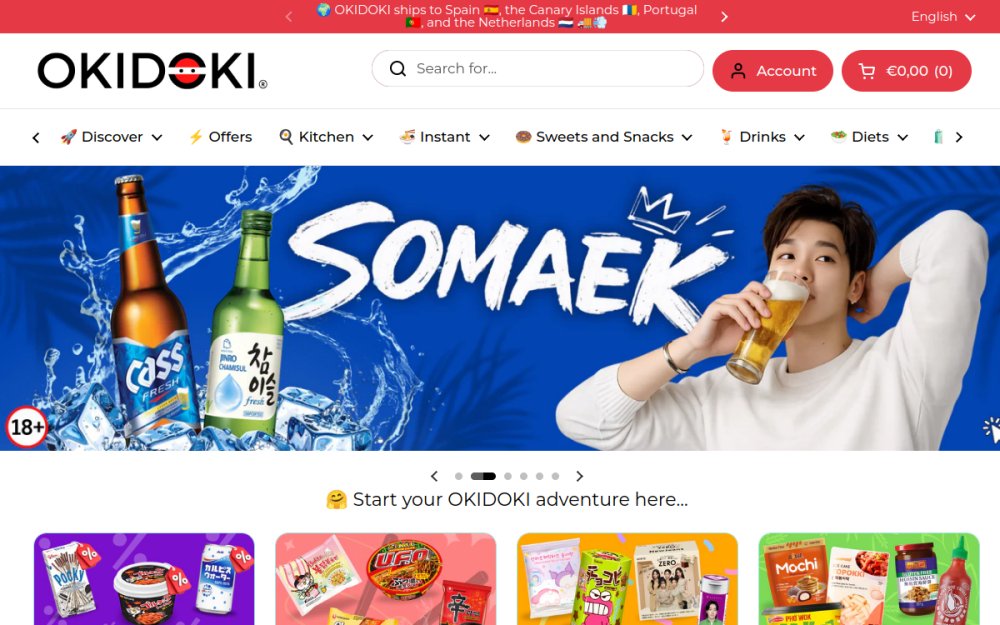 Screenshot of OKIDOKI Asian Market