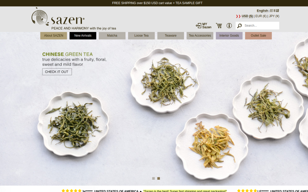 Screenshot of Sazen Tea