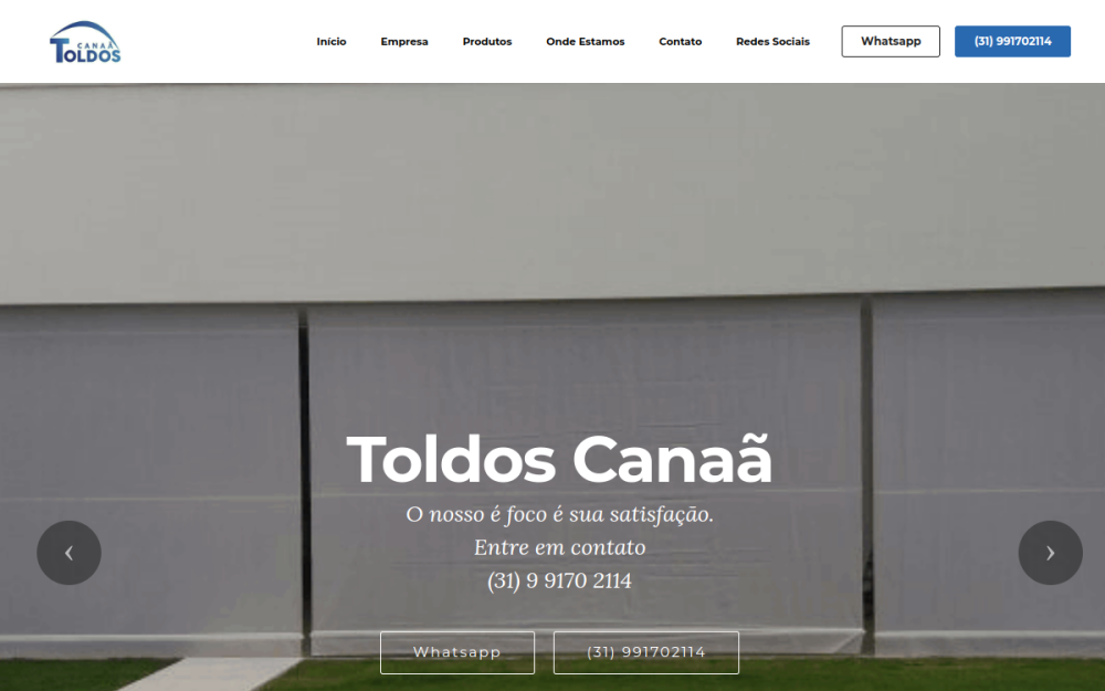Preview do site Toldos Canaã BH