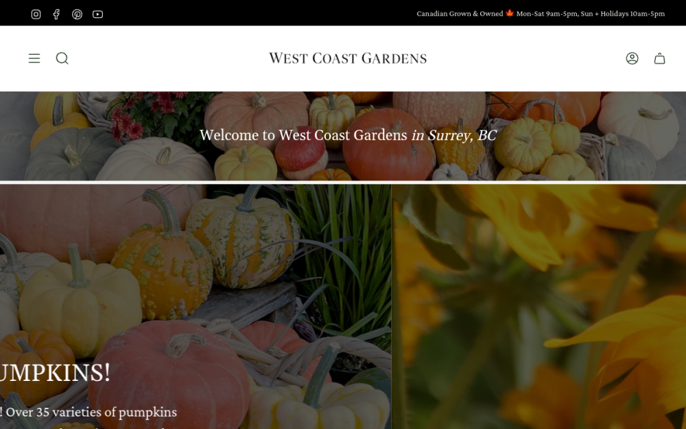 West Coast Gardens website