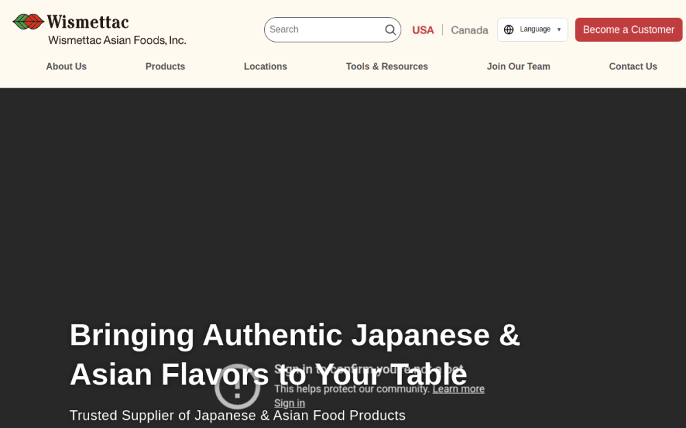 Screenshot of Wismettac / Nishimoto