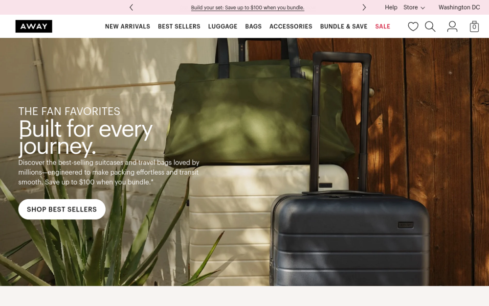 Away — E-commerce Website example