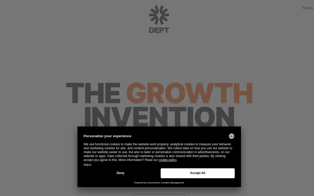 Dept — Portfolio Website example
