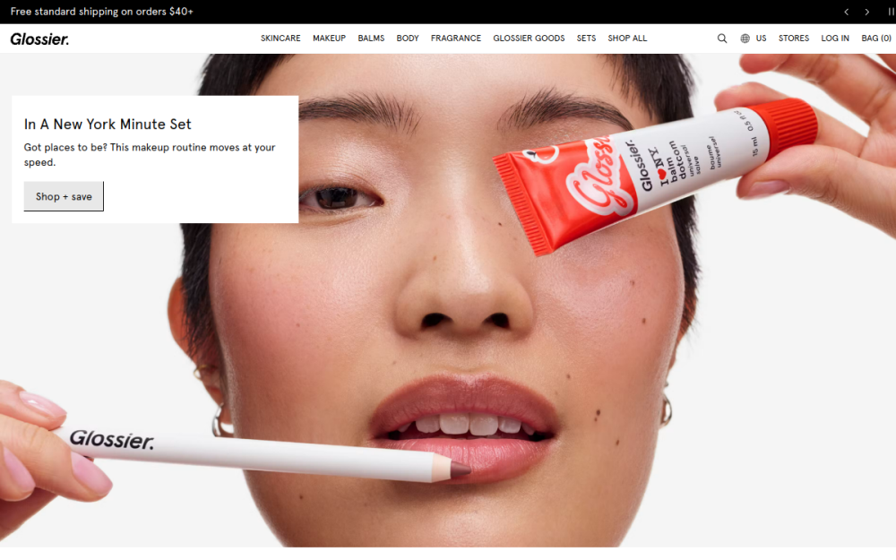 Glossier — E-commerce Website example