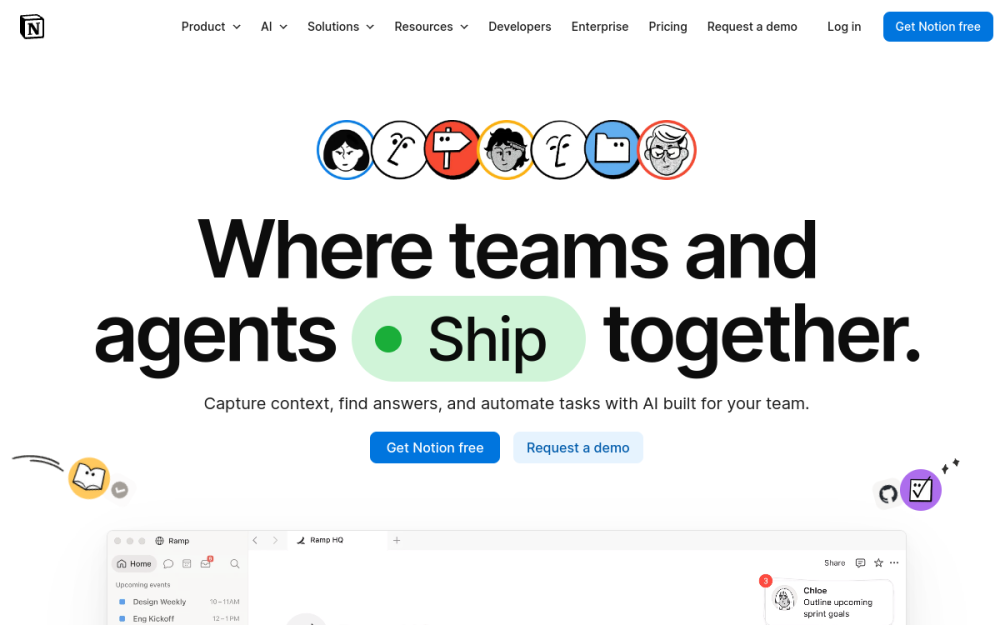 Notion — SaaS Landing Page example