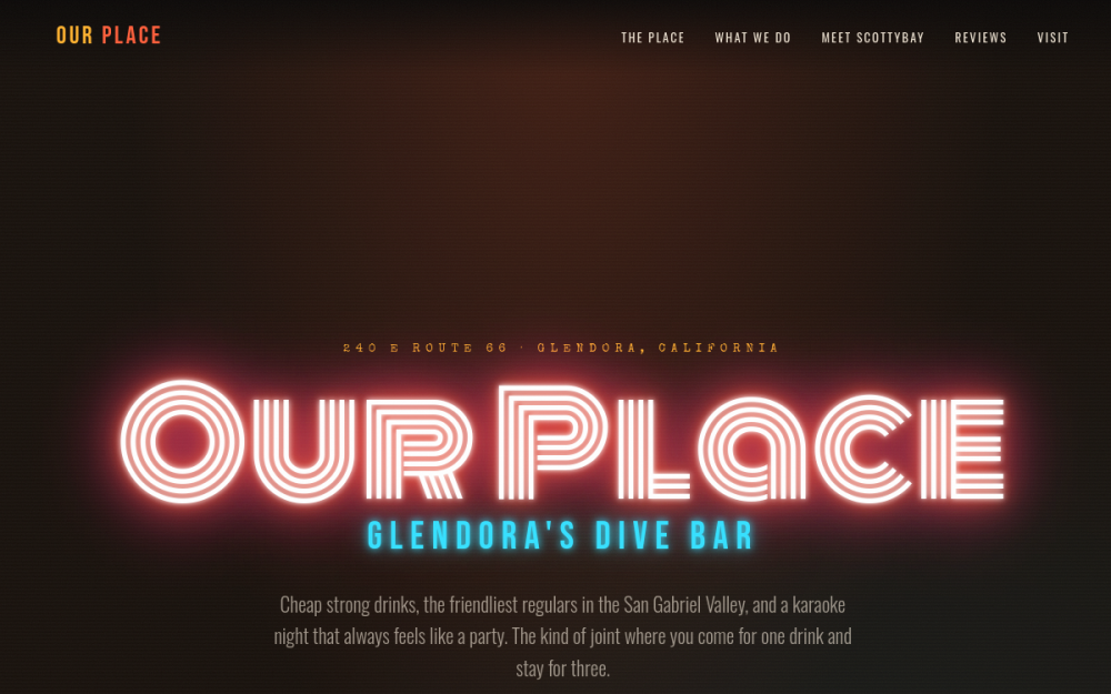 Our Place Glendora website screenshot