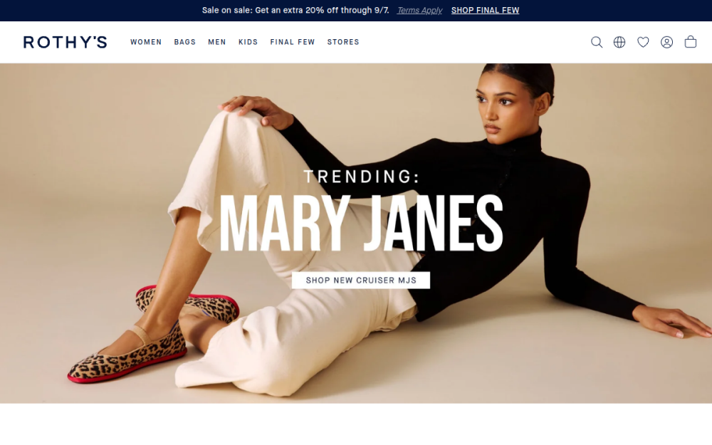 Rothy's — E-commerce Website example