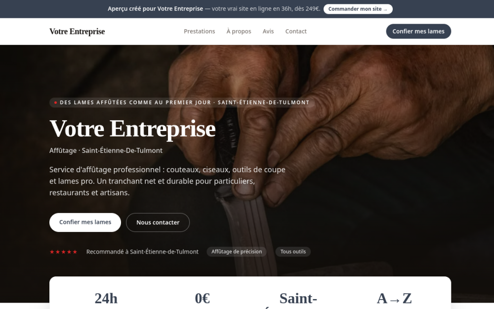 Agence digitale pour affûtage à Saint-Étienne-de-Tulmont — création de site internet affûtage à Saint-Étienne-de-Tulmont