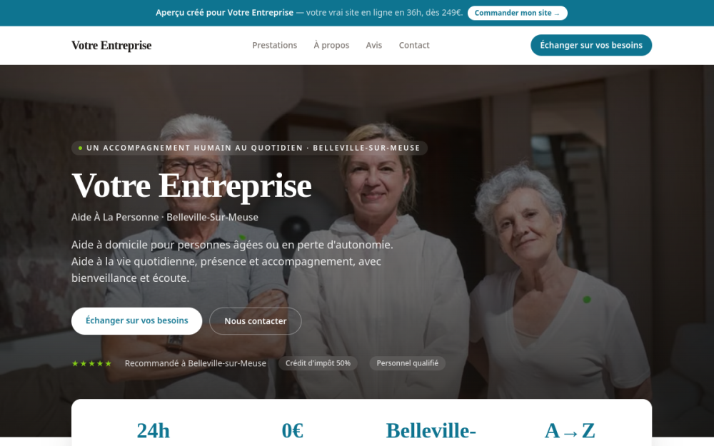 Agence digitale pour aide à la personne à Belleville-sur-Meuse — création de site internet aide à la personne à Belleville-sur-Meuse