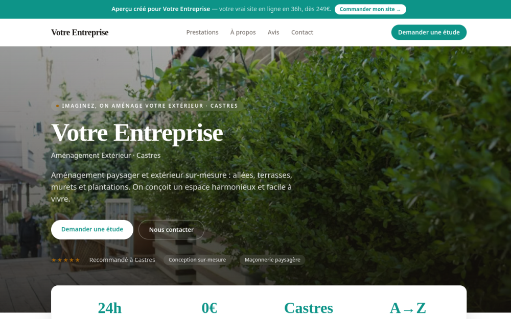 Agence digitale pour aménagement extérieur à Castres — création de site internet aménagement extérieur à Castres