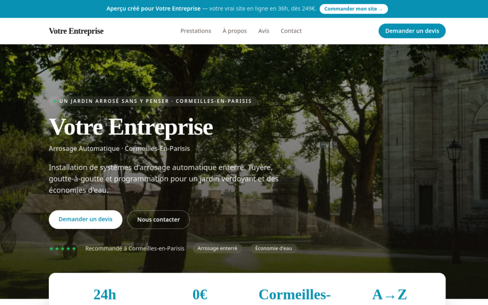 Agence digitale pour arrosage automatique à Cormeilles-en-Parisis — création de site internet arrosage automatique à Cormeilles-en-Parisis