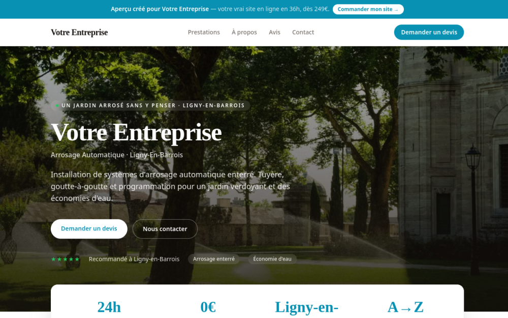 Agence digitale pour arrosage automatique à Ligny-en-Barrois — création de site internet arrosage automatique à Ligny-en-Barrois