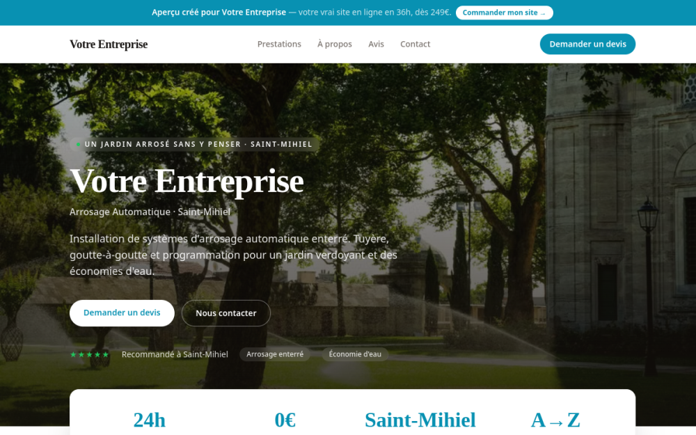 Agence digitale pour arrosage automatique à Saint-Mihiel — création de site internet arrosage automatique à Saint-Mihiel