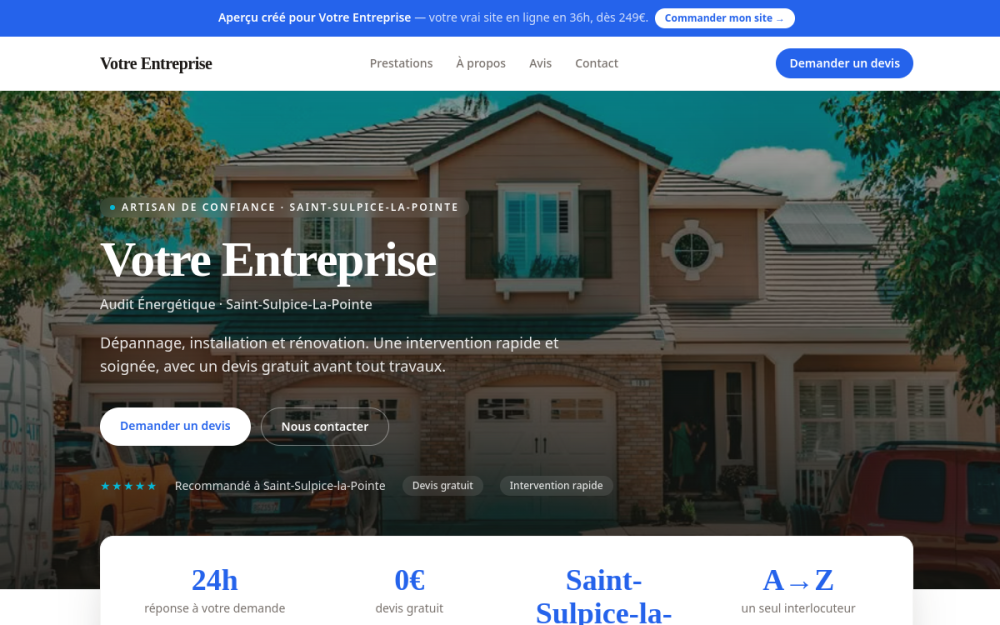 Agence digitale pour audit énergétique à Saint-Sulpice-la-Pointe — création de site internet audit énergétique à Saint-Sulpice-la-Pointe