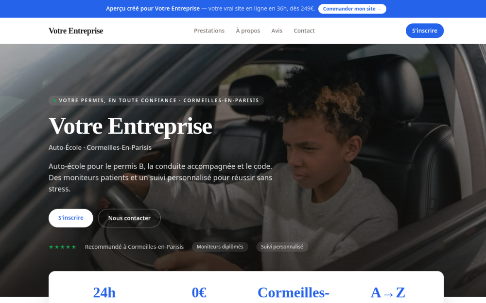 Agence digitale pour auto-école à Cormeilles-en-Parisis — création de site internet auto-école à Cormeilles-en-Parisis
