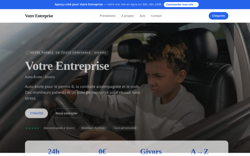 Agence digitale pour auto-école à Givors — création de site internet auto-école à Givors