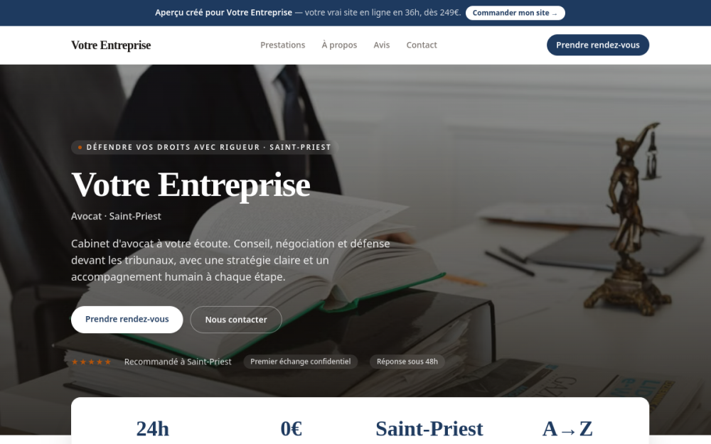 Agence digitale pour avocat à Saint-Priest — création de site internet avocat à Saint-Priest