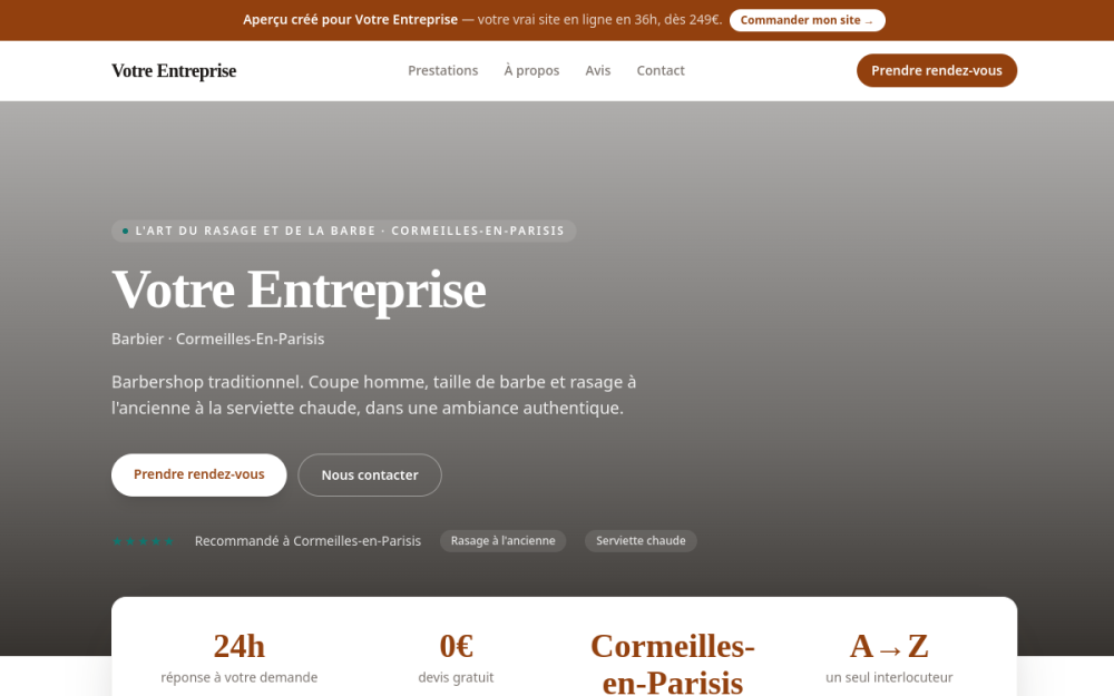 Agence digitale pour barbier à Cormeilles-en-Parisis — création de site internet barbier à Cormeilles-en-Parisis