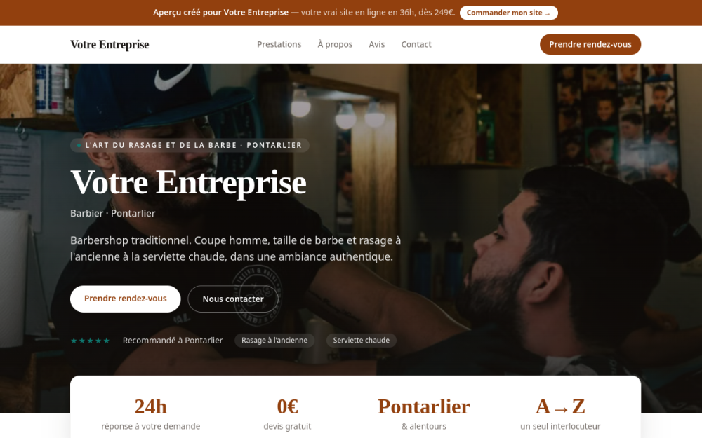Agence digitale pour barbier à Pontarlier — création de site internet barbier à Pontarlier