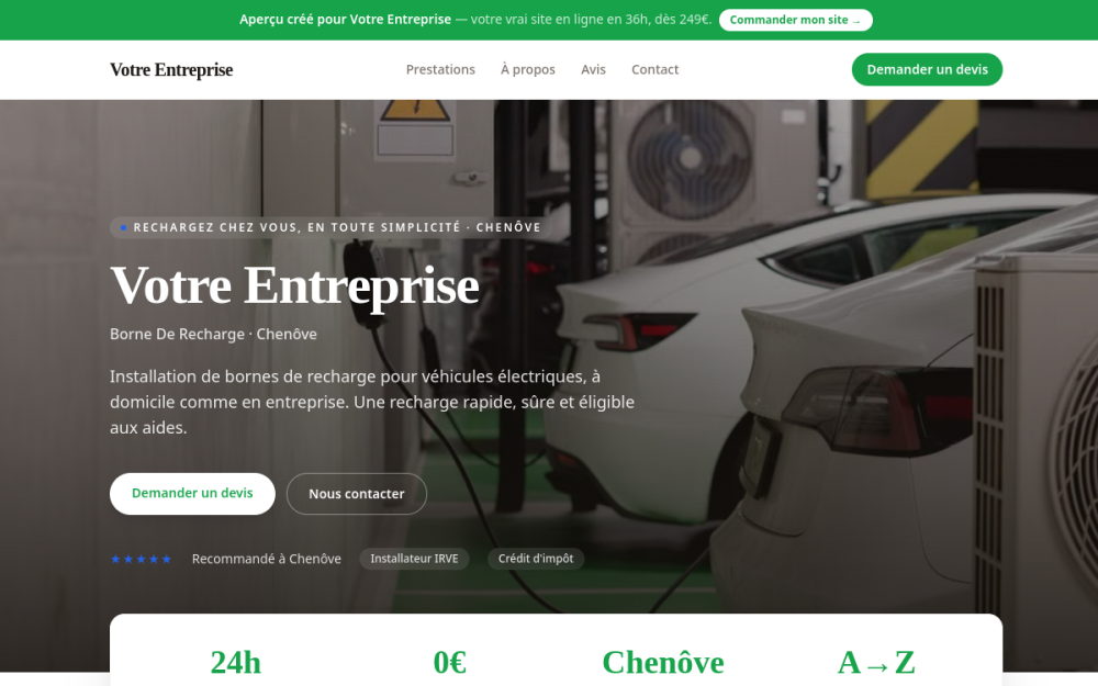 Agence digitale pour borne de recharge à Chenôve — création de site internet borne de recharge à Chenôve