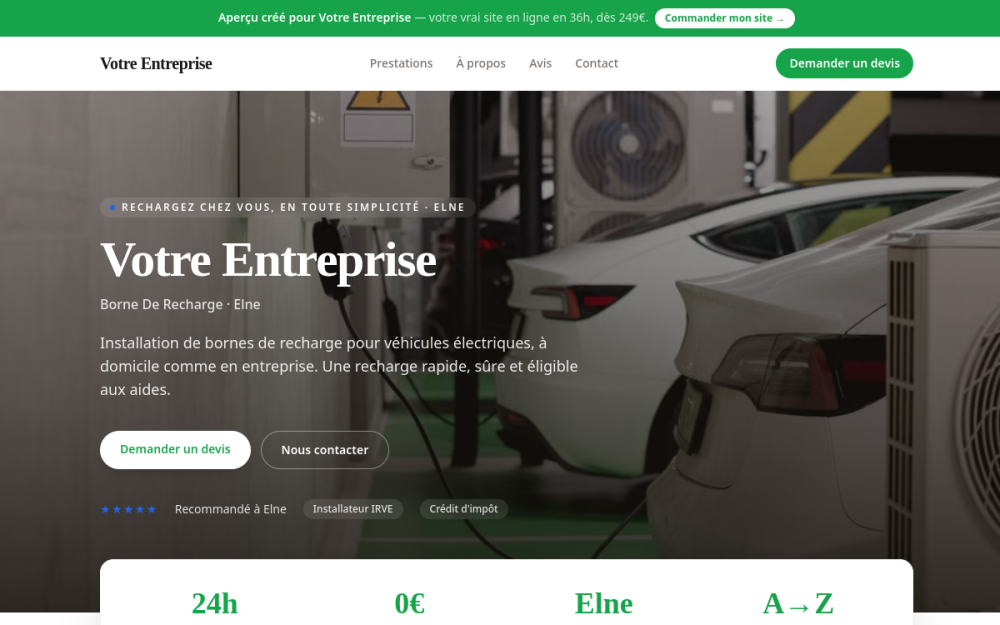 Agence digitale pour borne de recharge à Elne — création de site internet borne de recharge à Elne