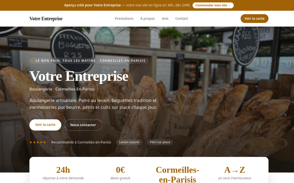 Agence digitale pour boulangerie à Cormeilles-en-Parisis — création de site internet boulangerie à Cormeilles-en-Parisis