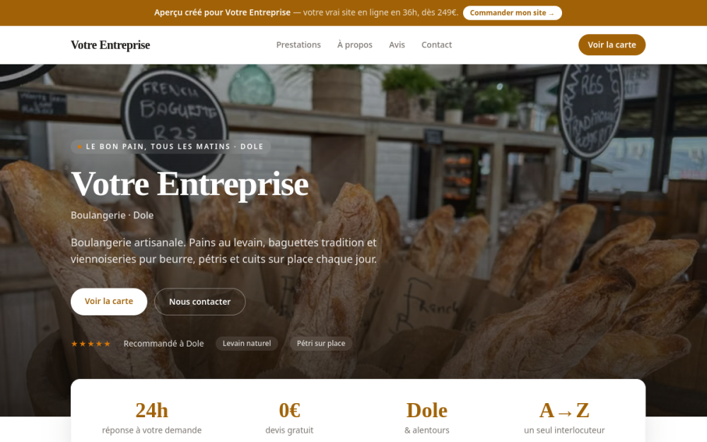 Agence digitale pour boulangerie à Dole — création de site internet boulangerie à Dole