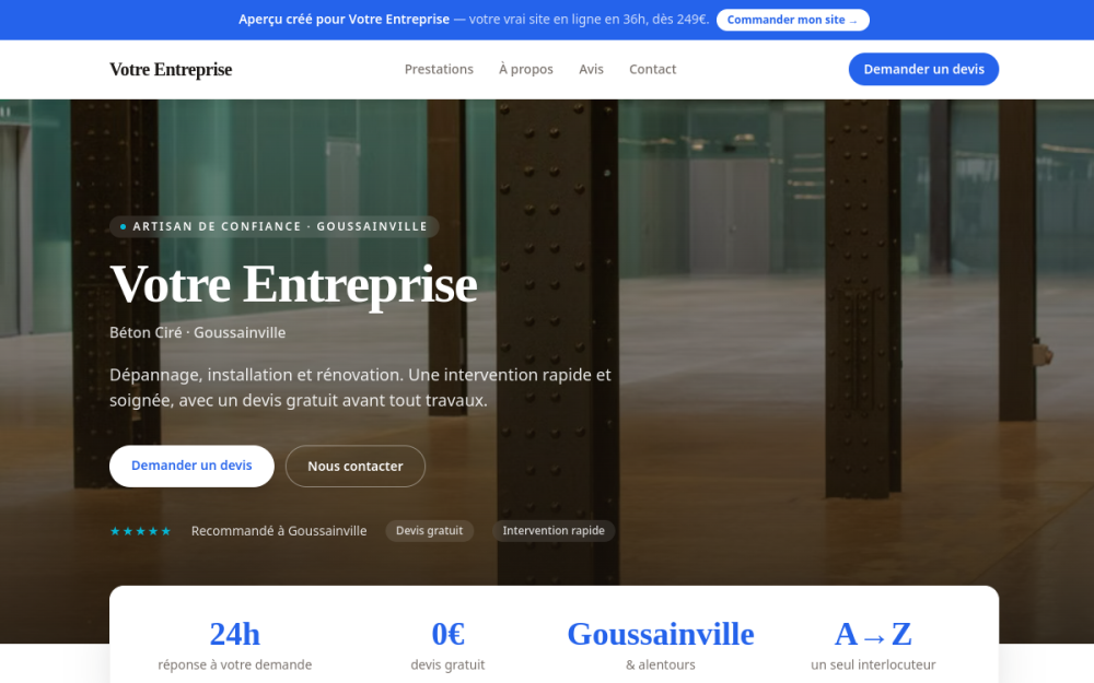 Agence digitale pour béton ciré à Goussainville — création de site internet béton ciré à Goussainville