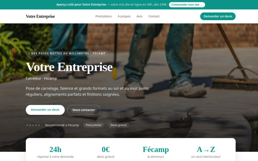 Agence digitale pour carreleur à Fécamp — création de site internet carreleur à Fécamp