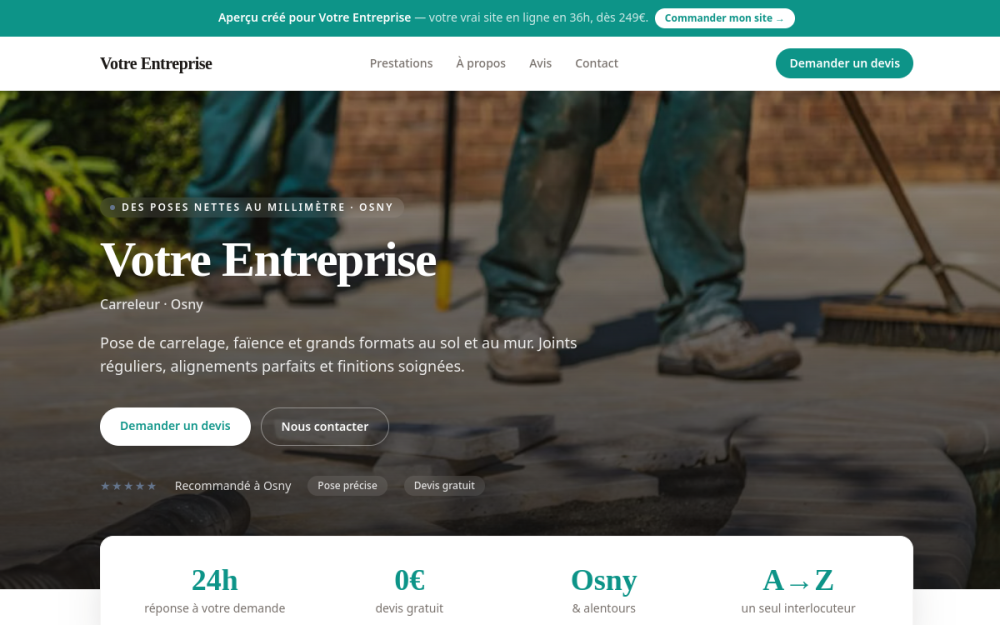 Agence digitale pour carreleur à Osny — création de site internet carreleur à Osny