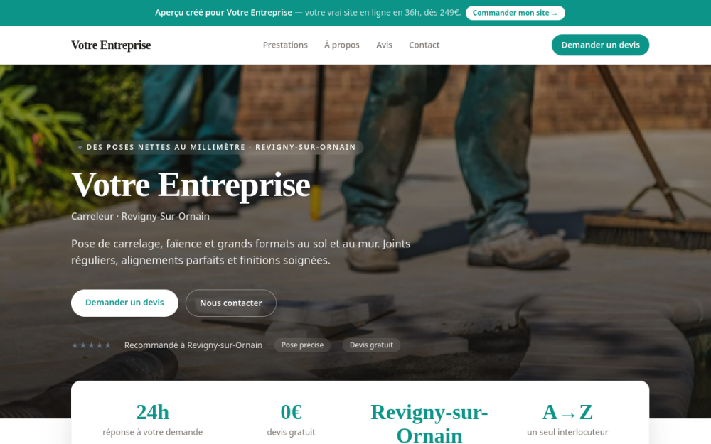 Agence digitale pour carreleur à Revigny-sur-Ornain — création de site internet carreleur à Revigny-sur-Ornain