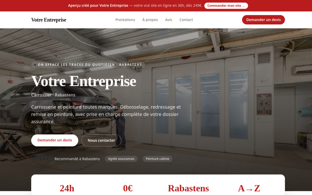 Agence digitale pour carrossier à Rabastens — création de site internet carrossier à Rabastens
